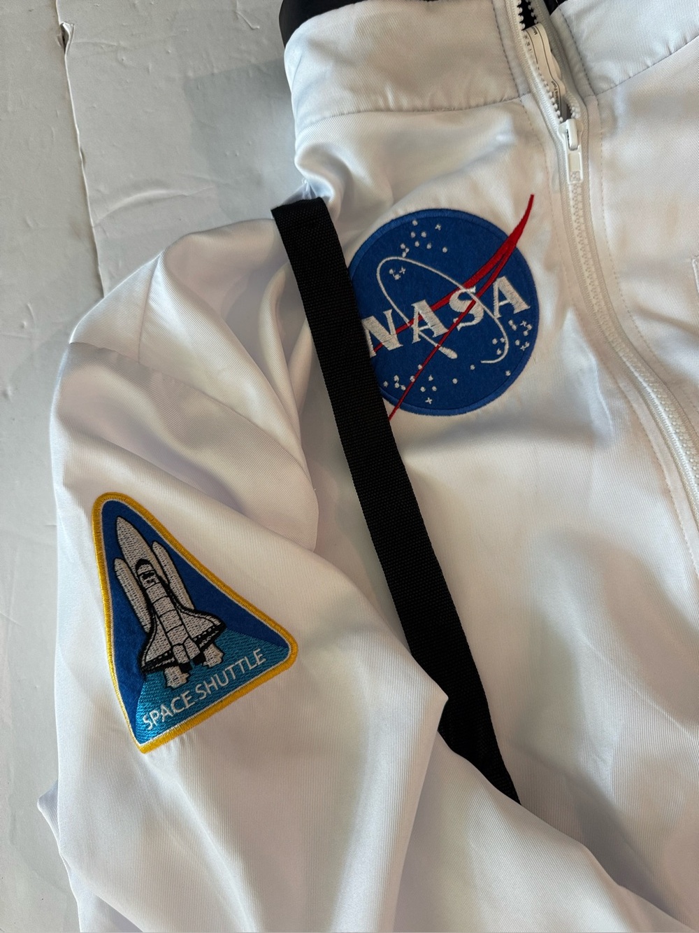 Spirit NASA Astronaut Costume, White Jumpsuit w/ Black Trim & Patches - Picture 7 of 16